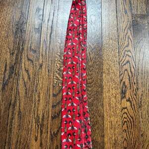 j.b. JB Herringbone Red 100% Polyester Beatle Cicadas Bug 3”/50” TIE